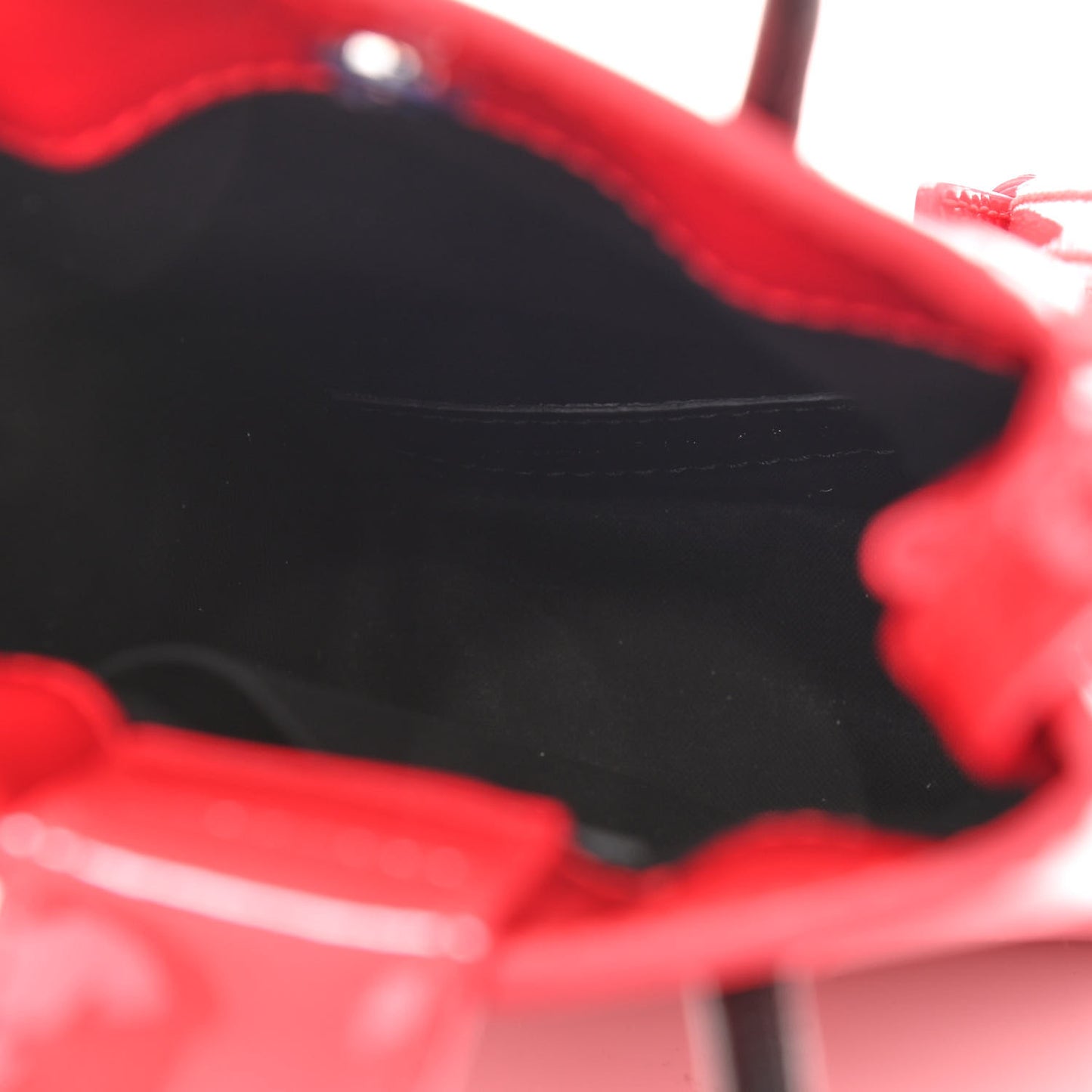 Patent Calfskin Logo Shopping Phone Holder Bag Bright Red