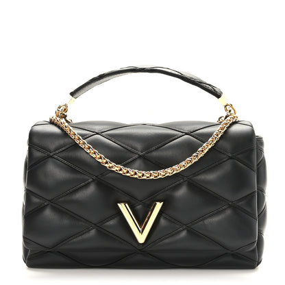Louis Vuitton Lambskin Malletage Top Handle GO-14 GM Black 3 of 9