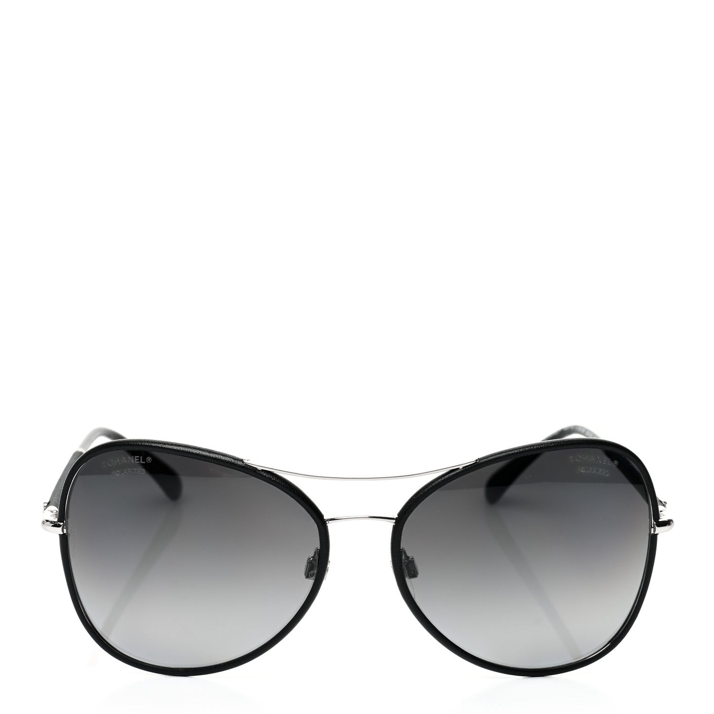 Metal Lambskin Polarized Pilot Fall Sunglasses 4227-Q Black