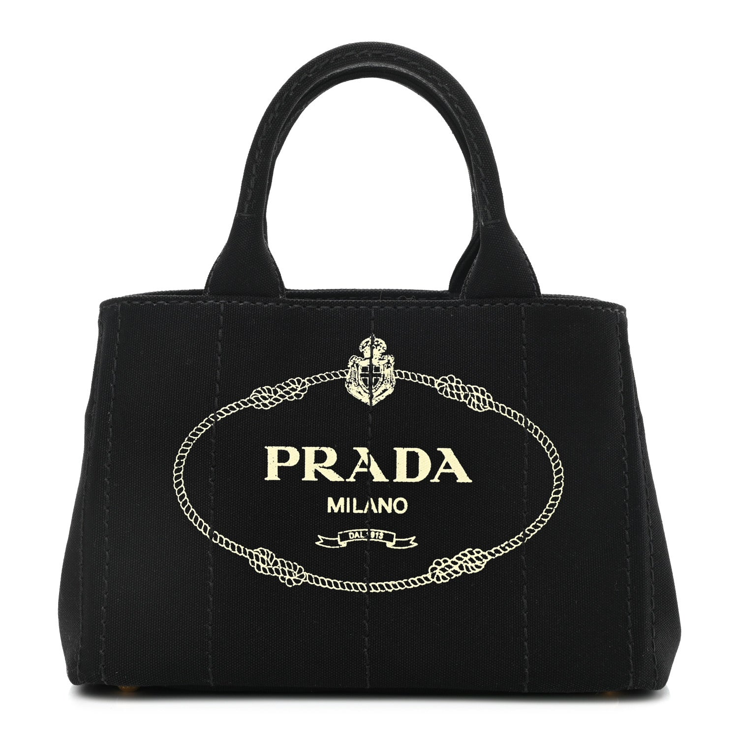 Prada Canapa Small Logo Tote Black Talco 1 of 10