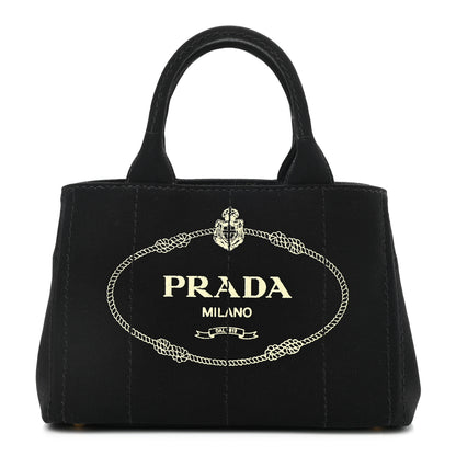 Prada Canapa Small Logo Tote Black Talco 1 of 10
