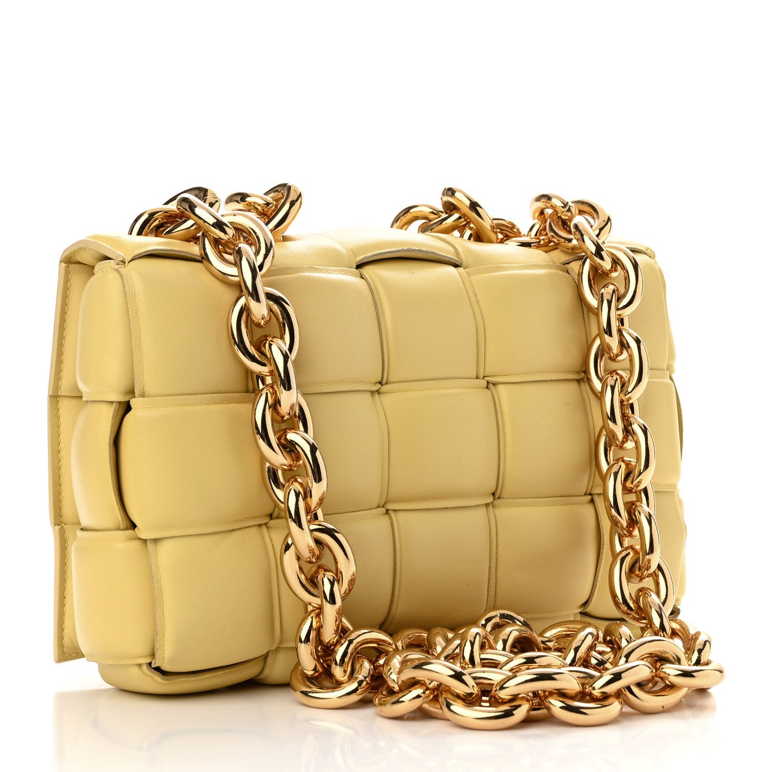 Bottega Veneta Lambskin Maxi Intreccio Padded Chain Cassette Crossbody Bag Corn 2 of 9