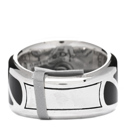 David Yurman Sterling Silver Black Onyx 16mm Graphic Cable Band Ring 63 10.25 3 of 4