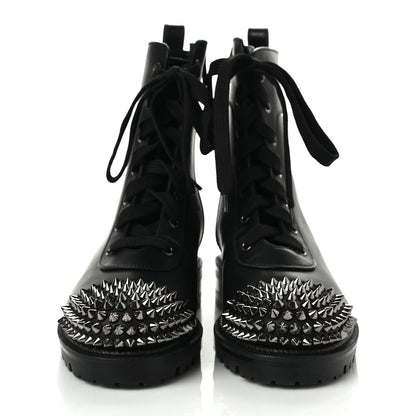 Christian Louboutin Calfskin Spikes TS Croc Flat Boots 36.5 Black 3 of 6