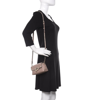 Valentino Garavani Vitello Mini Rockstud Crossbody Bag Poudre 2 of 9