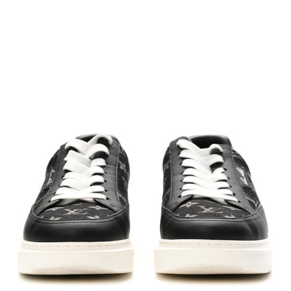 Louis Vuitton Denim Calfskin Mens Beverly Hills Sneakers 8.5 Black 3 of 9
