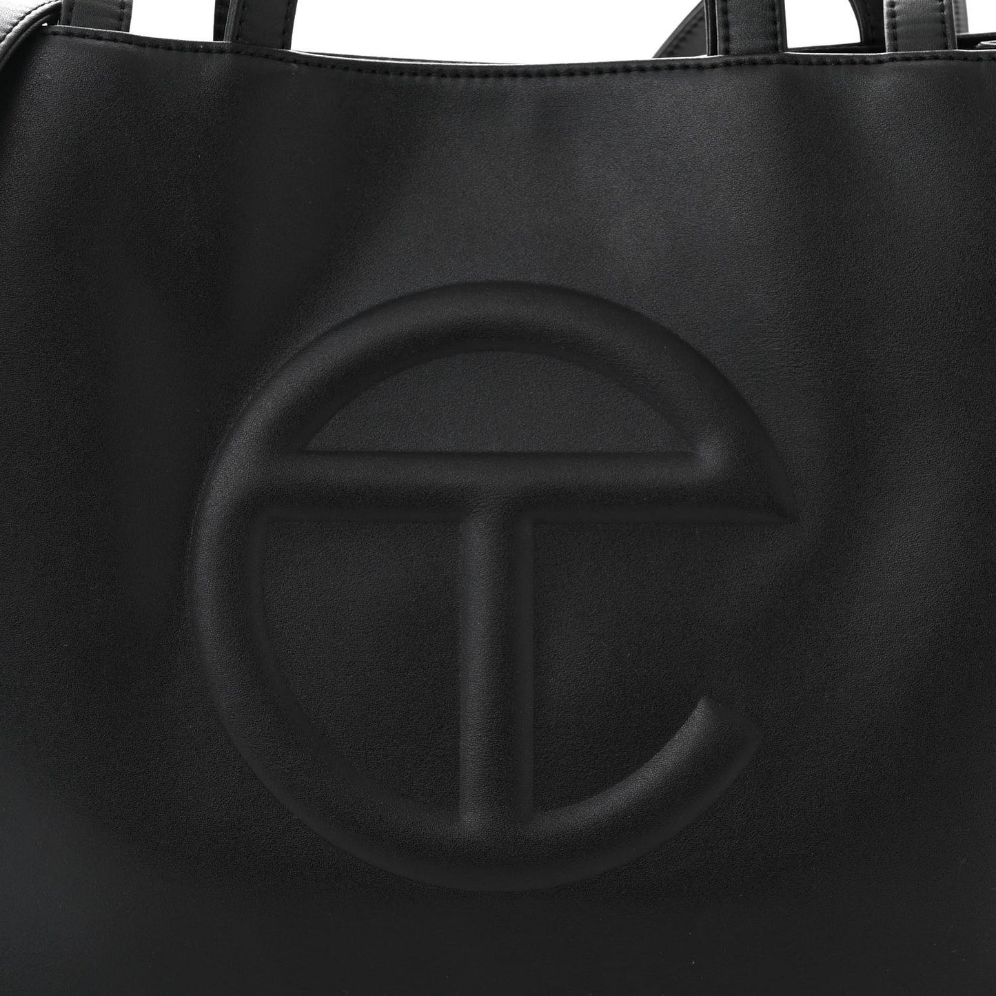 Vegan Leather Medium Shopping Bag Black