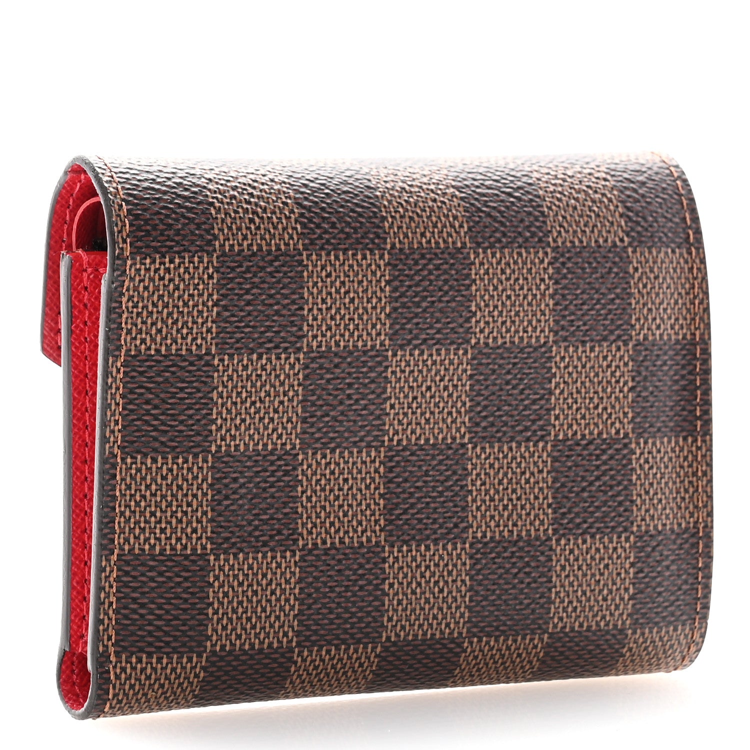 Louis Vuitton Damier Ebene Victorine Wallet Red 3 of 12