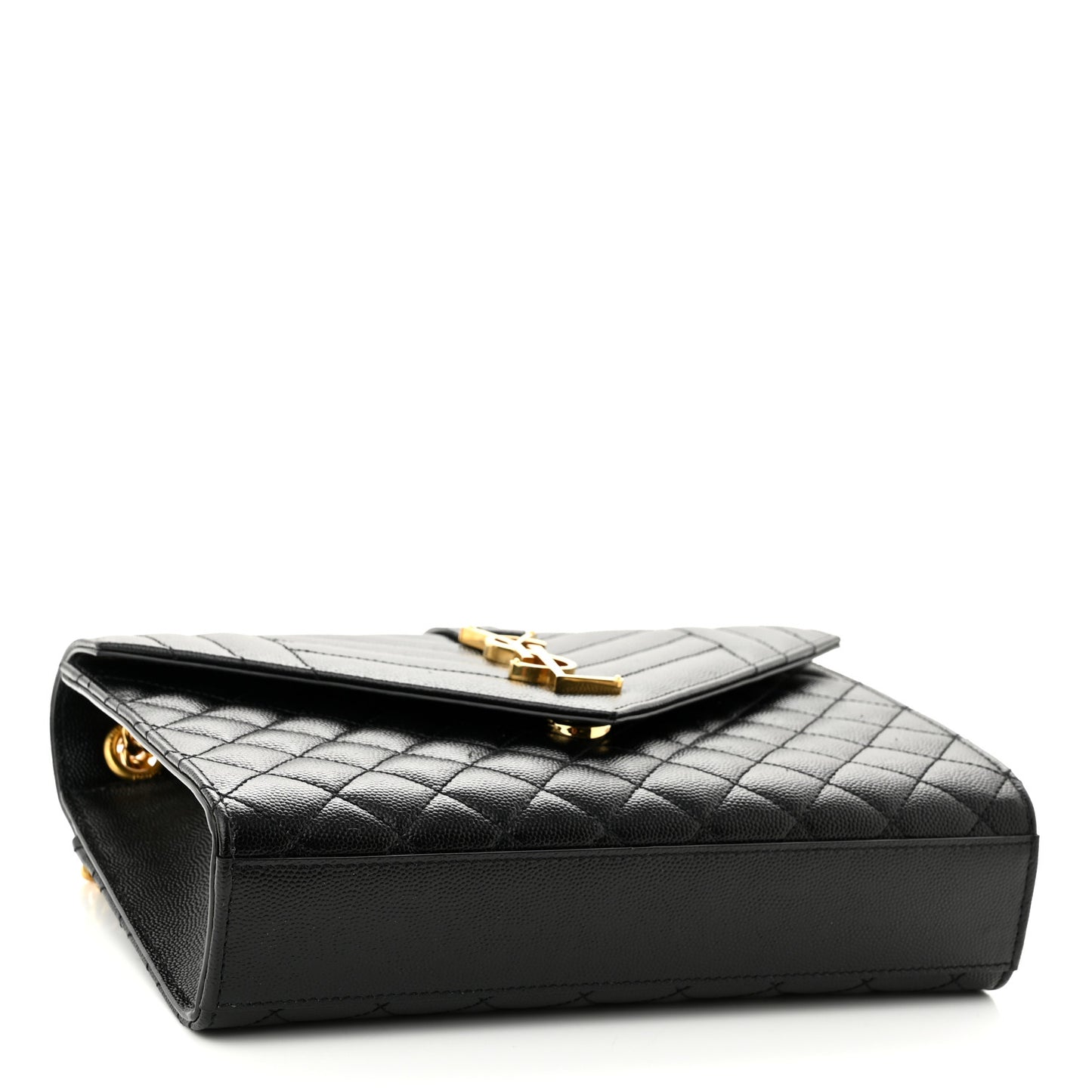 Grain De Poudre Textured Mixed Matelasse Triquilt Medium Monogram Satchel Black