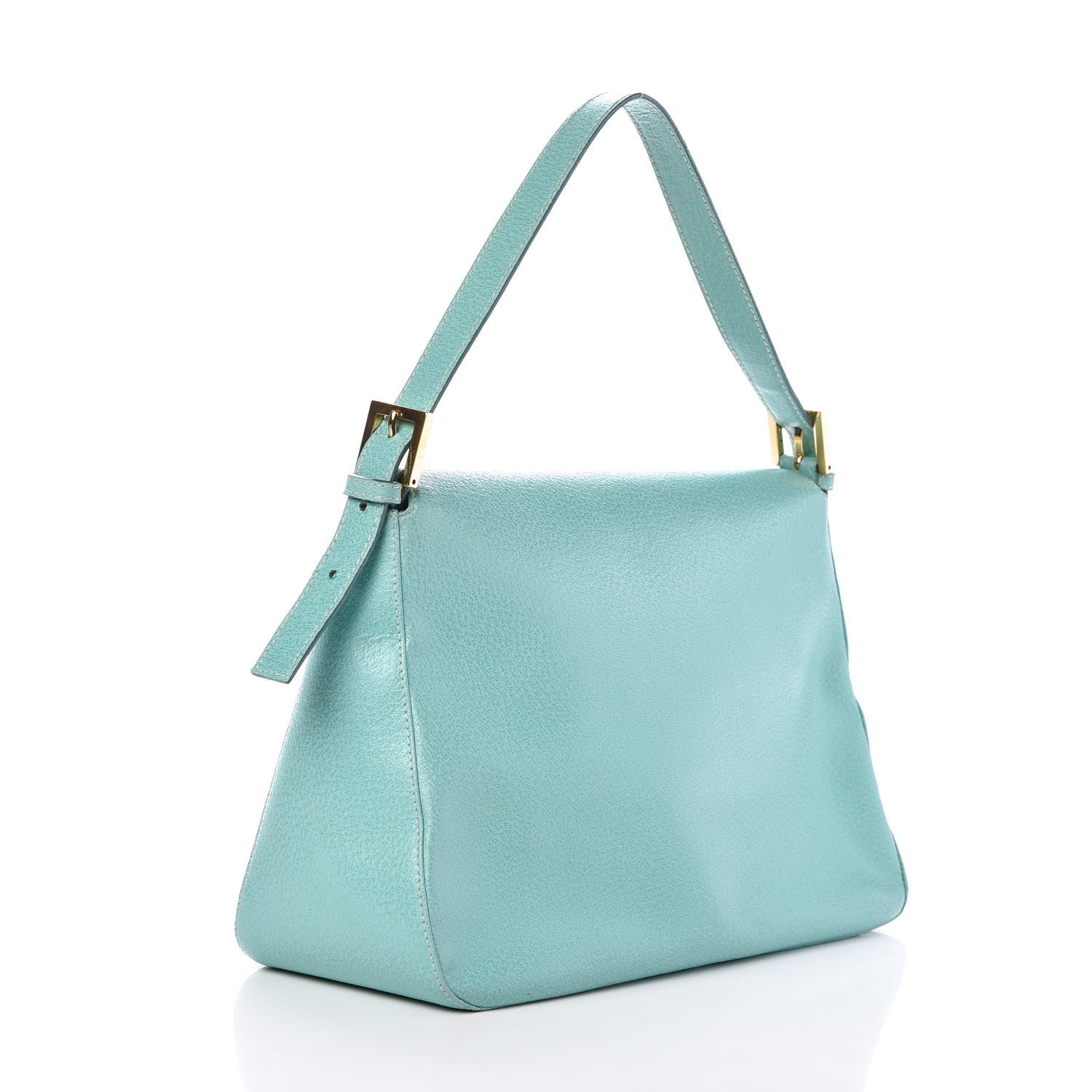 Fendi Leather Big Forever Mama Baguette Turquoise 3 of 6