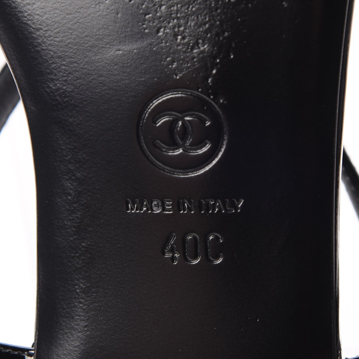 Patent Calfskin Camellia Thong Sandals 40 Black White