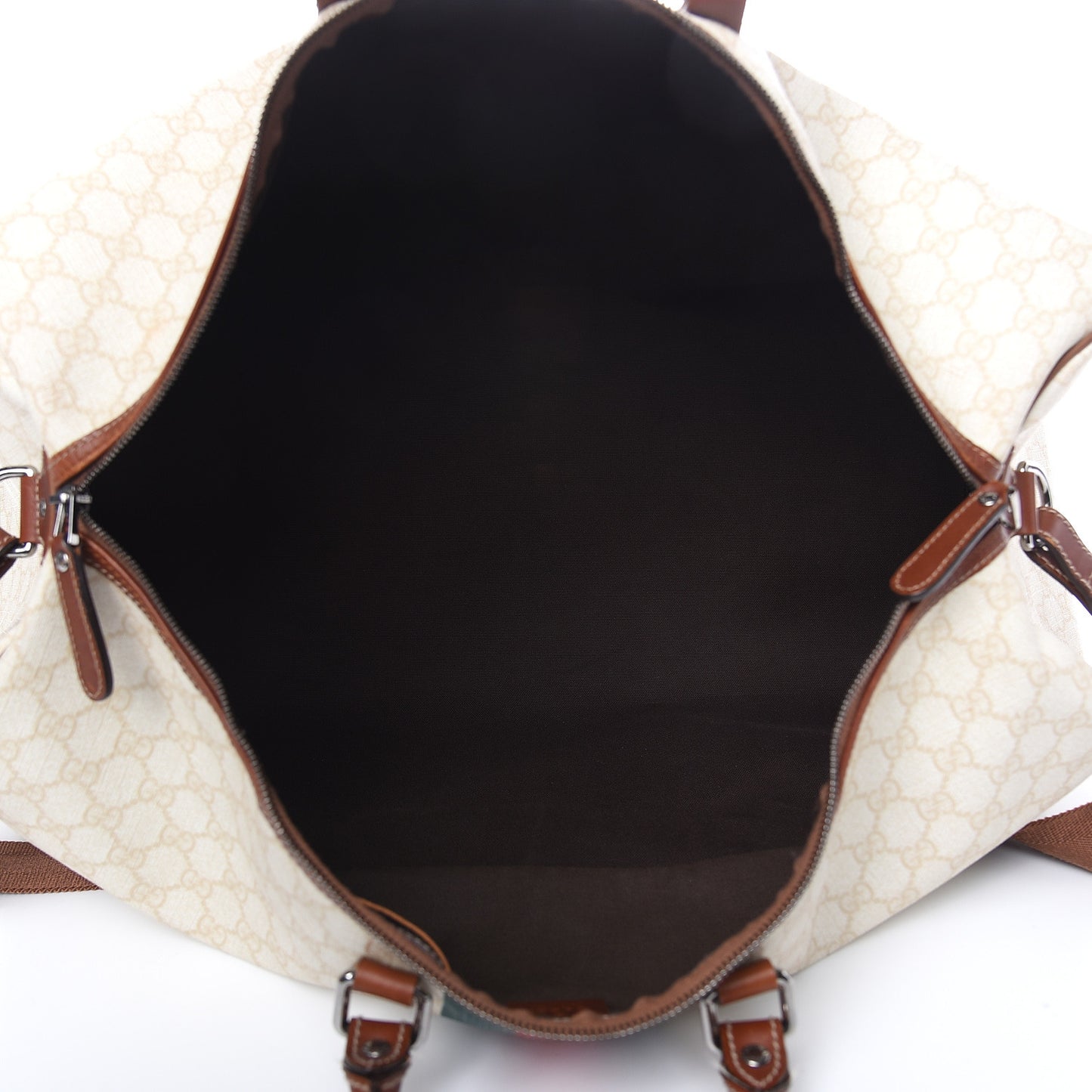 GG Plus Monogram Web Stripe Large Carry On Duffle Tan
