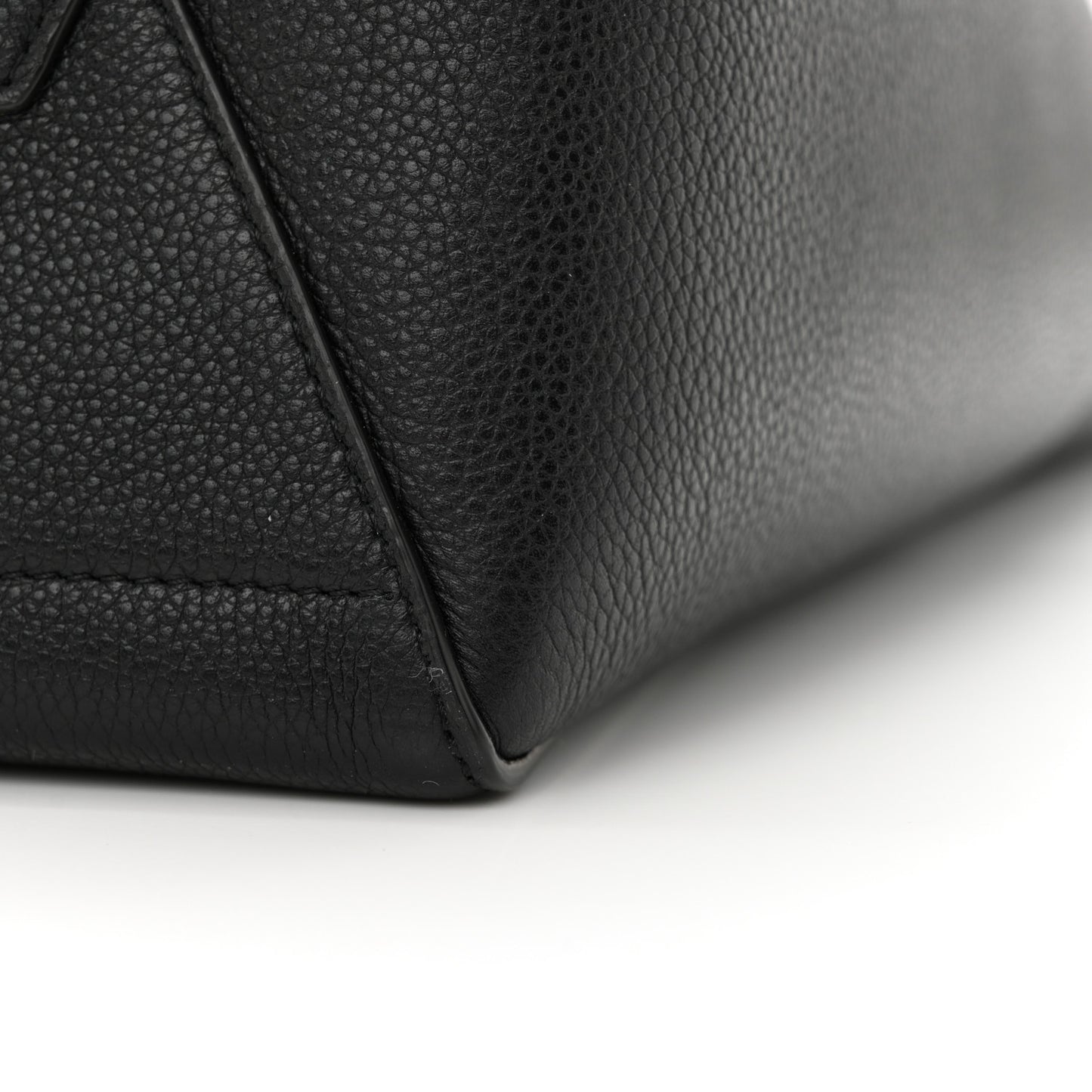 Soft Grained Calfskin Sangle Bucket Bag Black