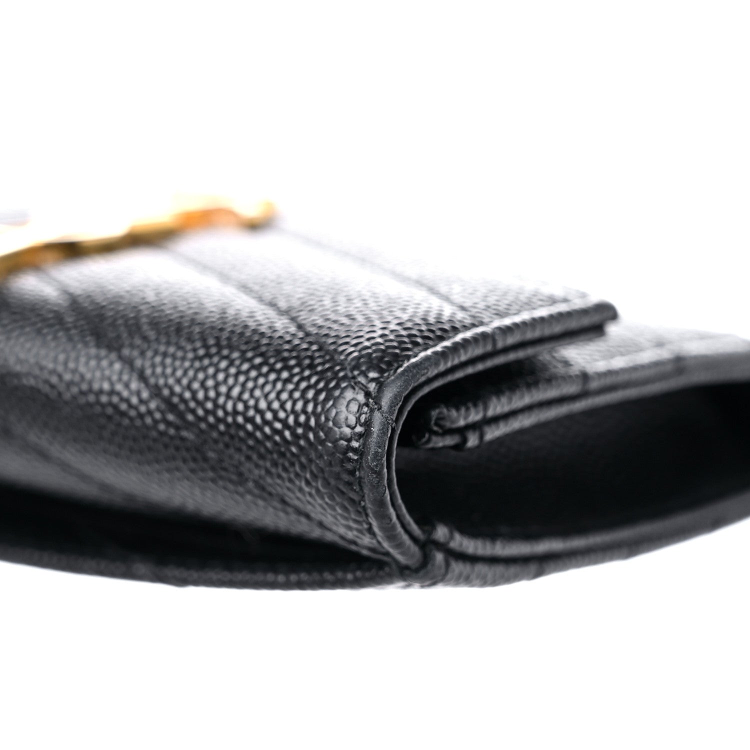 Saint Laurent Grain De Poudre Matelasse Chevron Small Monogram Envelope Wallet Black 13 of 13