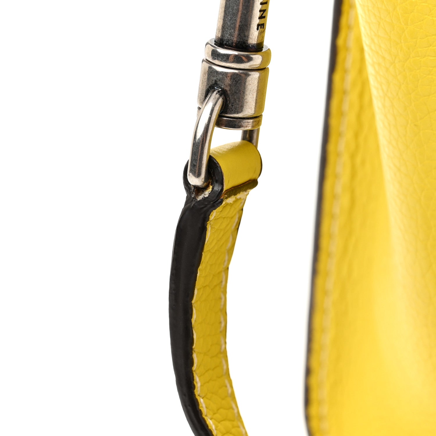 Celine Drummed Calfskin Nano Luggage Citron 11 of 13