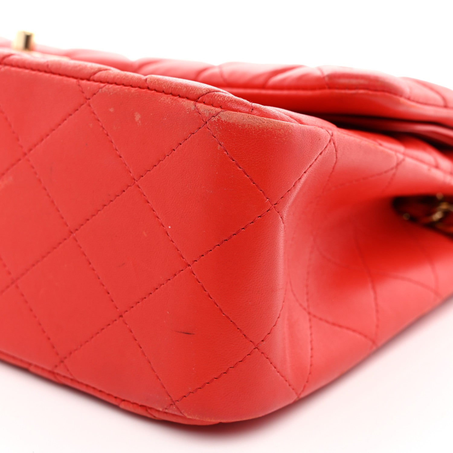 Chanel Lambskin Quilted Jumbo Double Flap Red 11 of 14