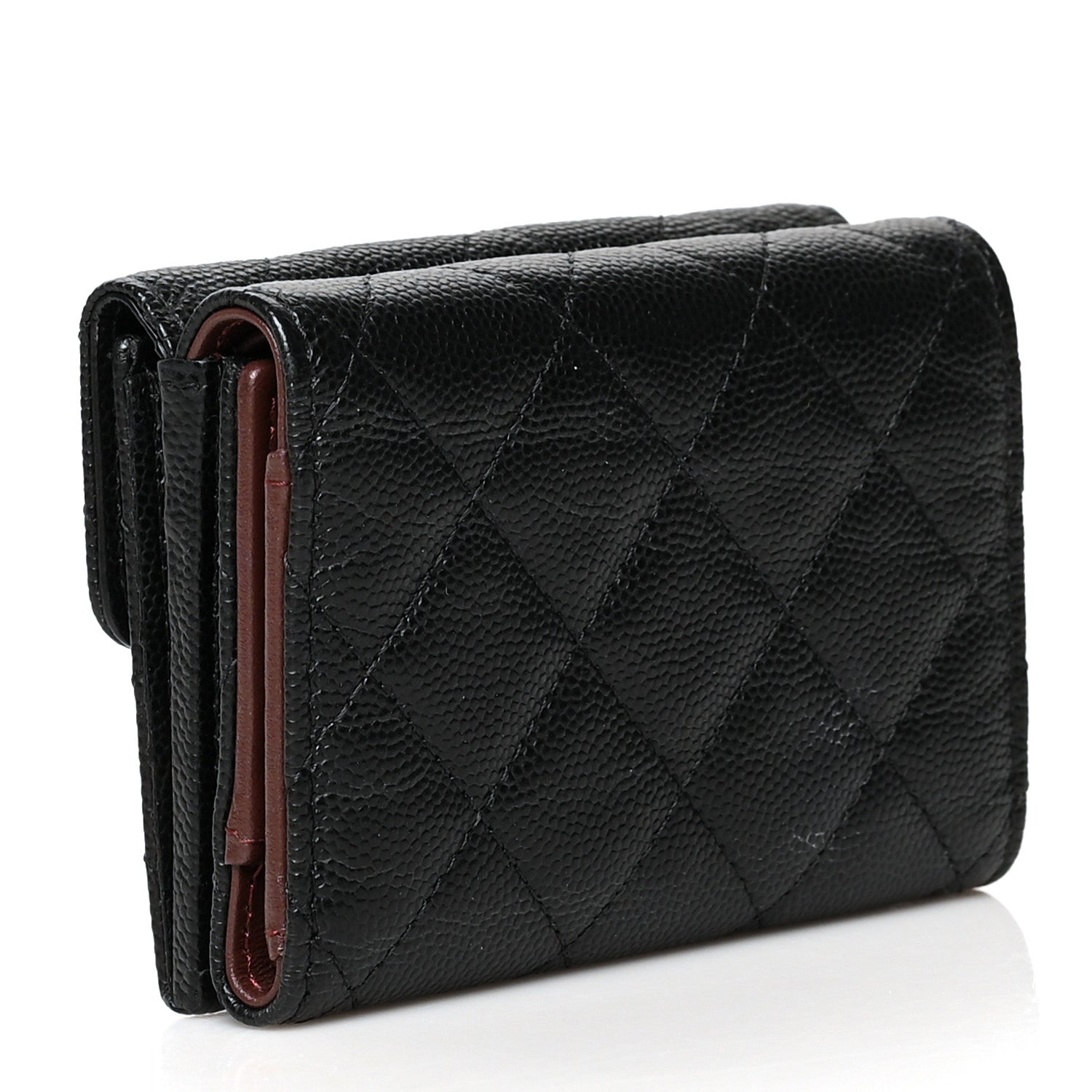 Chanel Caviar Quilted Compact Flap Wallet Black 3 of 9