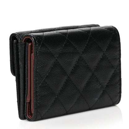 Chanel Caviar Quilted Compact Flap Wallet Black 3 of 9