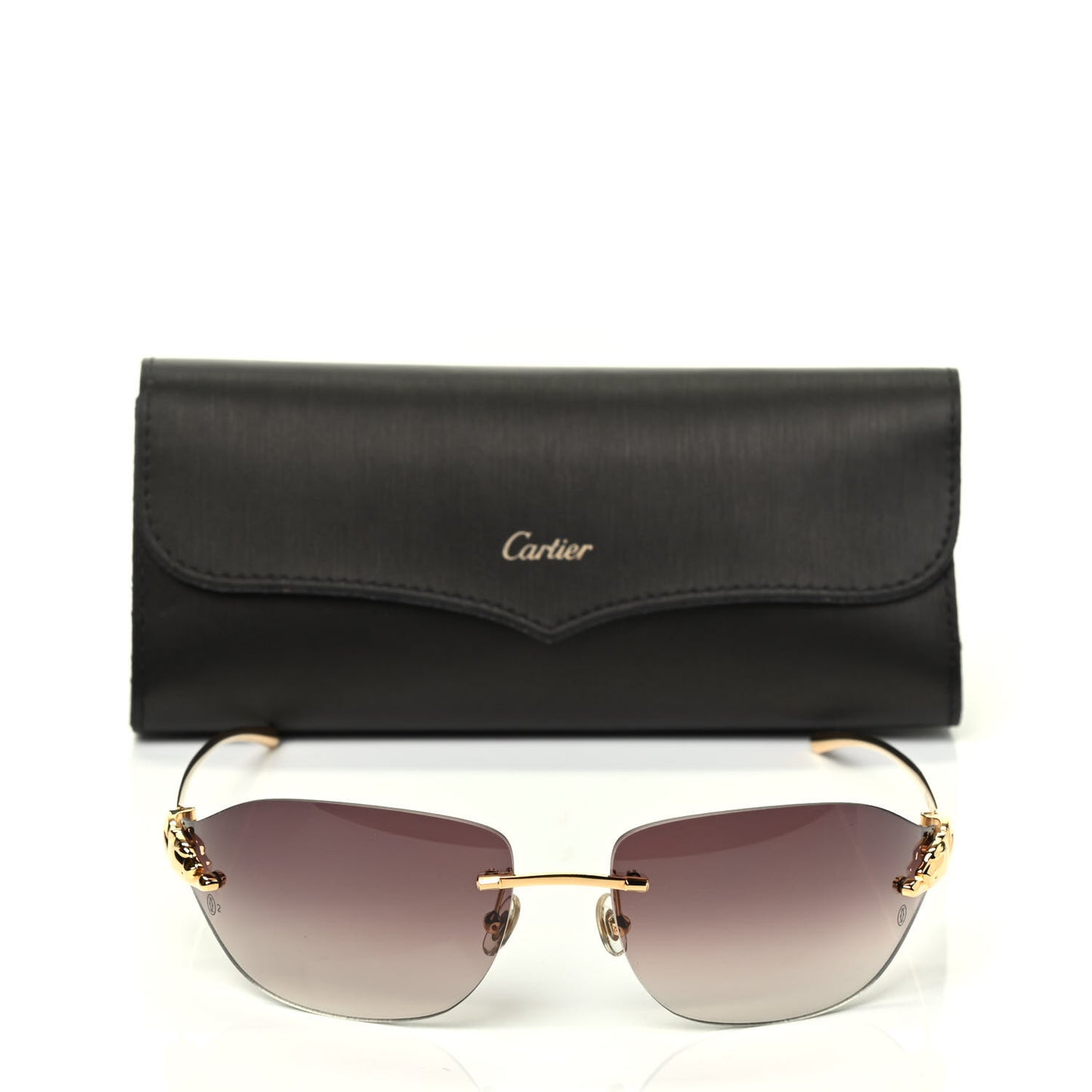 Panthere De Cartier Aviator Sunglasses Gold