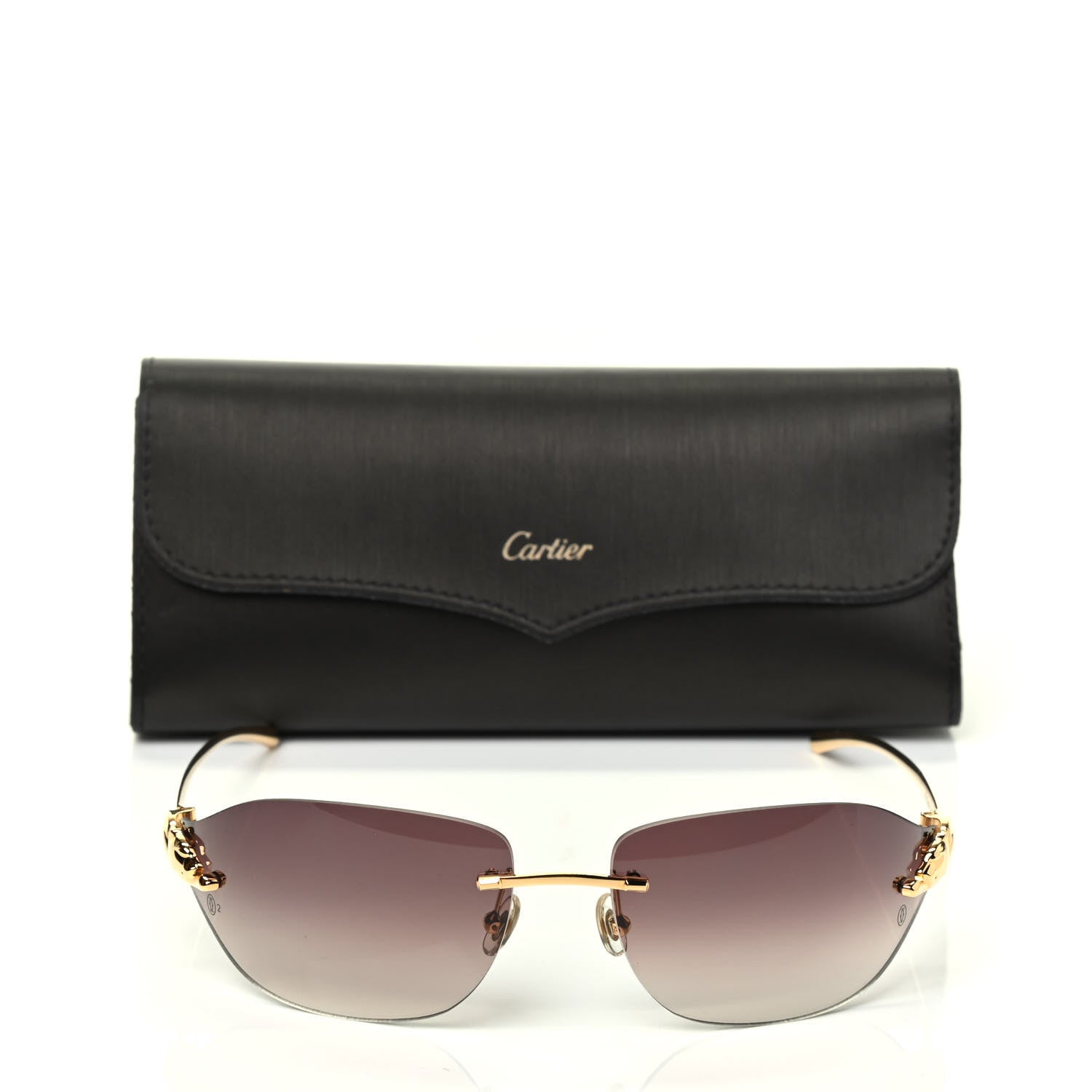 Cartier Panthere De Cartier Aviator Sunglasses Gold 6 of 6