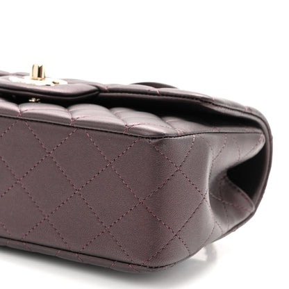 Chanel Iridescent Lambskin Quilted Mini Top Handle Rectangular Flap Burgundy 10 of 10