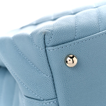 Chanel Caviar Chevron Quilted Small Coco Handle Flap Light Blue 9 of 10