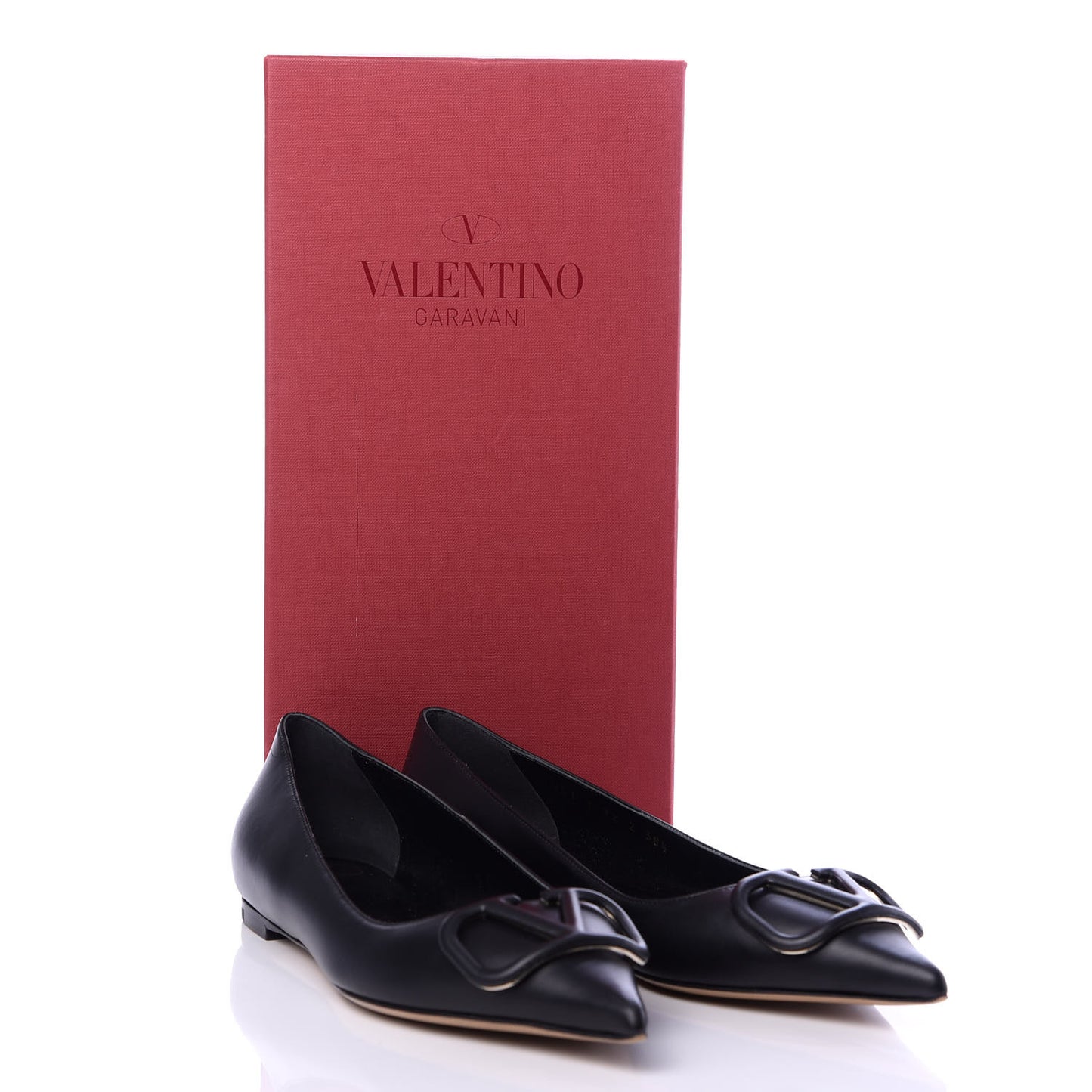 Nappa Vlogo Flats 38.5 Black