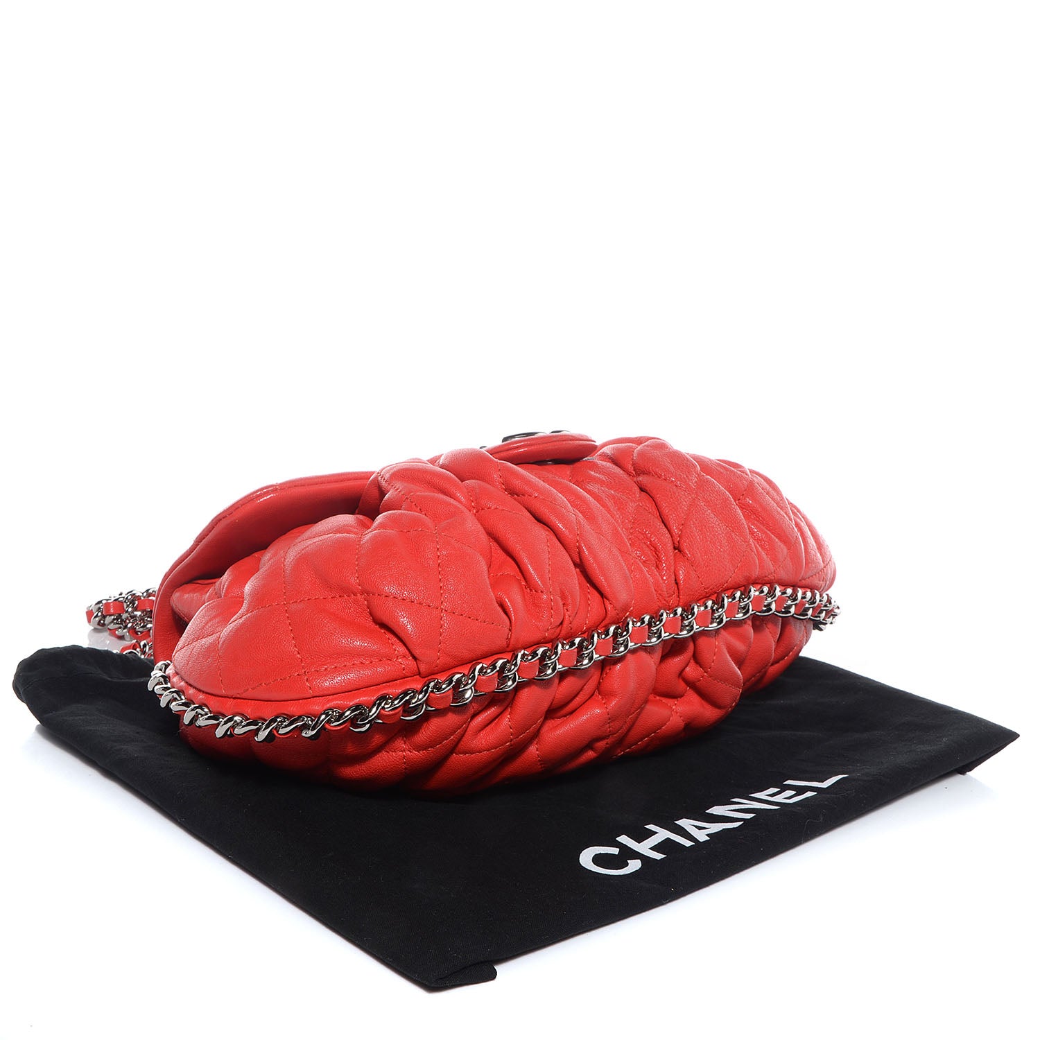 Chanel Washed Lambskin Chain Around Medium Messenger Coral 4 of 8