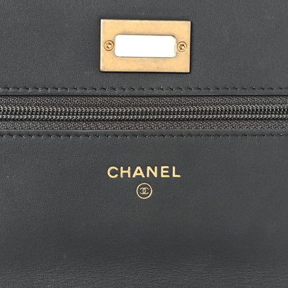 Chanel Metallic Calfskin Quilted Reissue Wallet On Chain WOC Charcoal 6 of 14