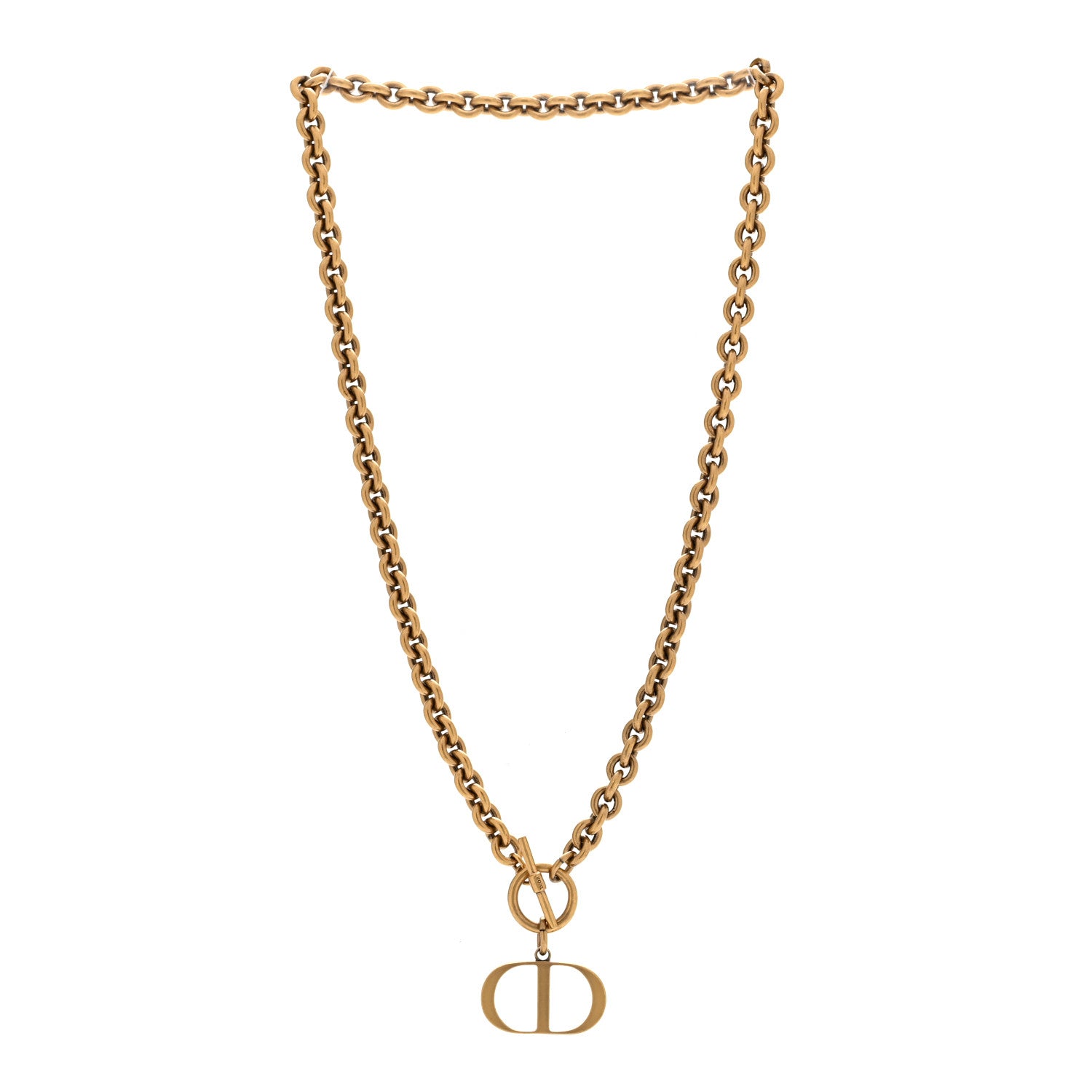 Christian Dior Metal 30 Montaigne Necklace Aged Gold 3 of 6