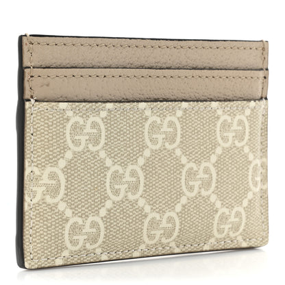 Gucci GG Supreme Monogram Textured Calfskin Web Ophidia Card Holder Beige Ebony Mystic White 3 of 9