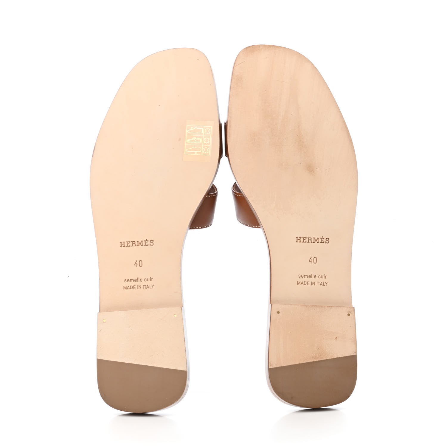 Hermes Box Calfskin Oran Sandals 40 Gold 4 of 4
