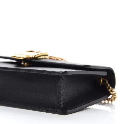 Gucci Calfskin Super Mini Sylvie Chain Shoulder Bag Black 7 of 11