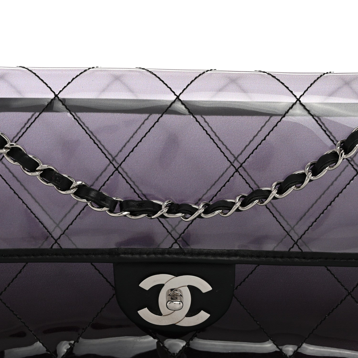 Chanel Vinyl Quilted Degrade Jumbo Single Flap Black 9 of 12