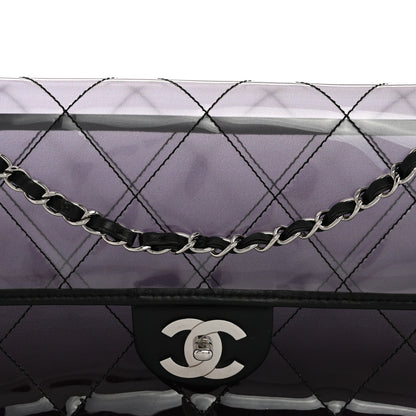 Chanel Vinyl Quilted Degrade Jumbo Single Flap Black 9 of 12