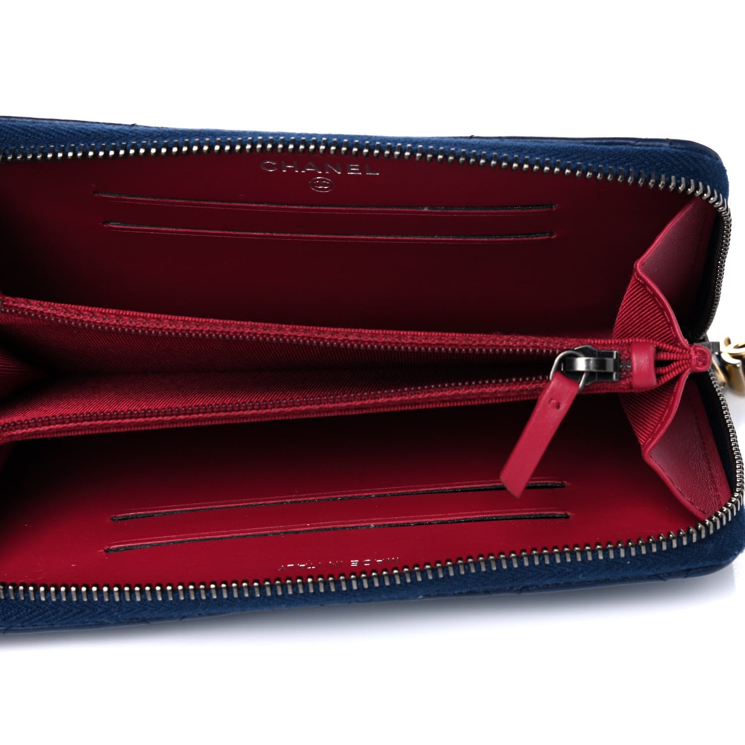 Chanel Aged Calfskin Quilted Small Gabrielle Zip Around Wallet Blue 4 of 5