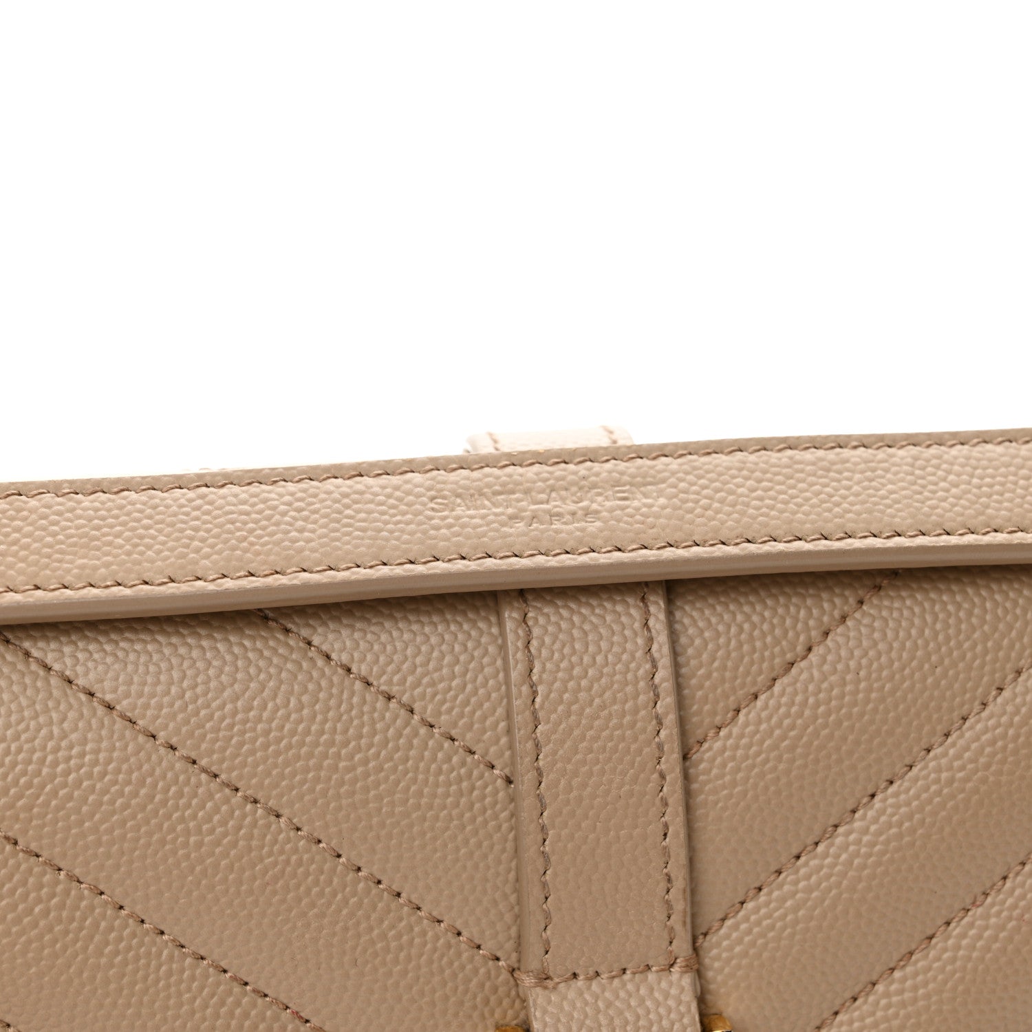 Saint Laurent Grain De Poudre Textured Mixed Matelasse Medium Triquilt Monogram Satchel Dark Beige 13 of 14