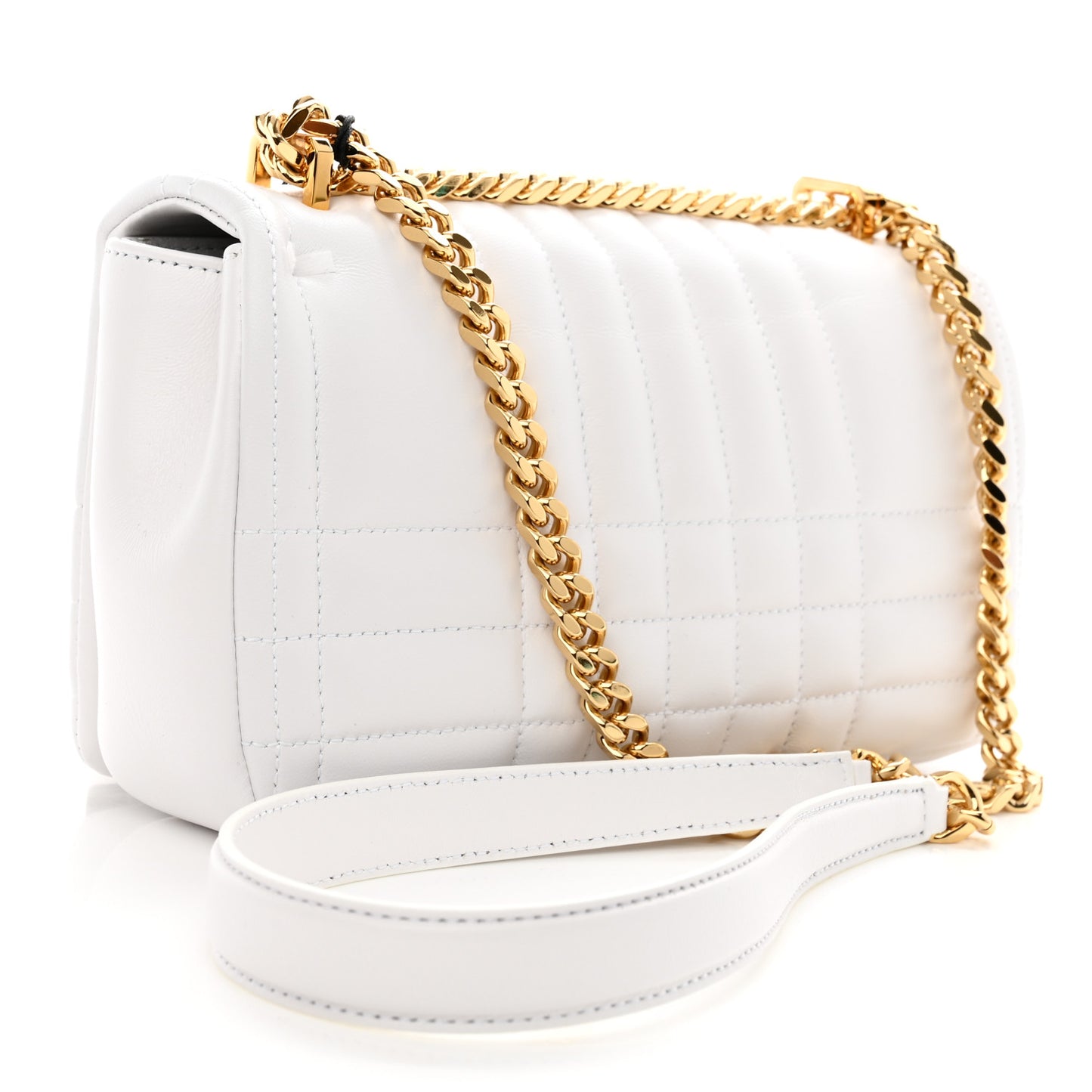 Lambskin Quilted Small Lola Bag Optic White