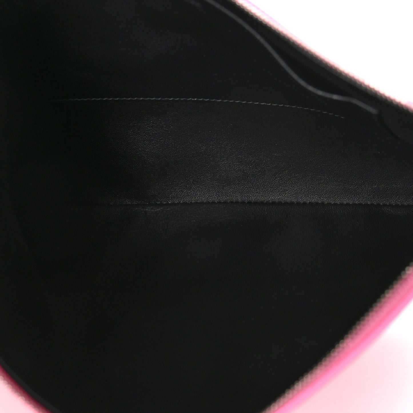 Calfskin Logo Large Zip Pouch Acid Pink