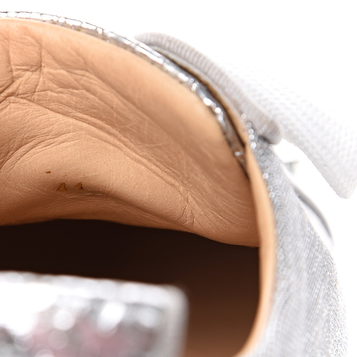 Christian Louboutin Metallic Louis Junior Spikes Flat Sneakers 41 Silver 8 of 11