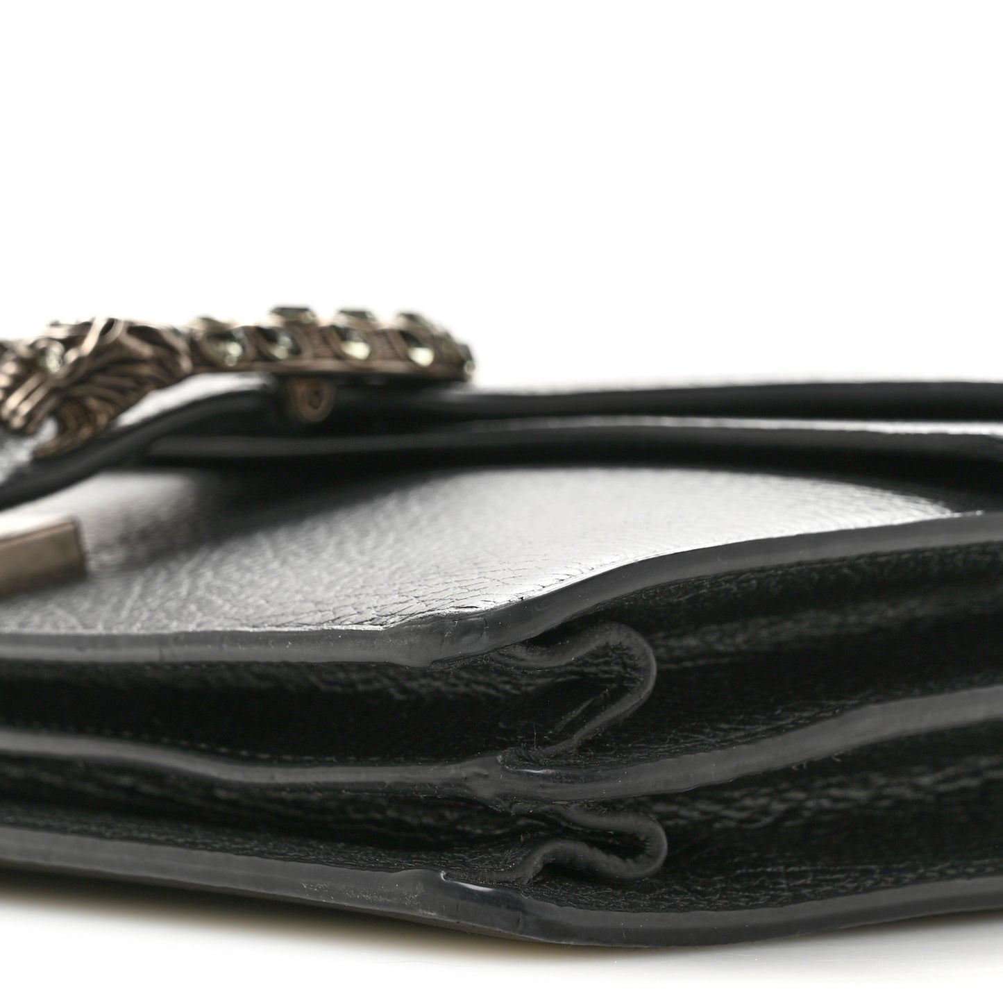 Pebbled Calfskin Small Dionysus Shoulder Bag Black