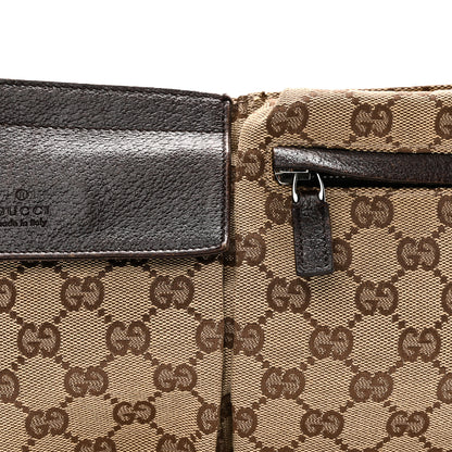 Gucci GG Monogram Double Pocket Belt Bag Dark Brown 7 of 9