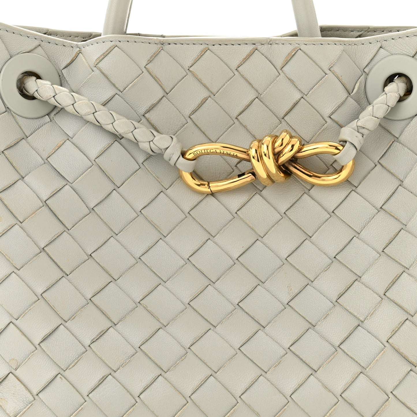 Nappa Intrecciato Small Andiamo Shoulder Bag Agate Grey