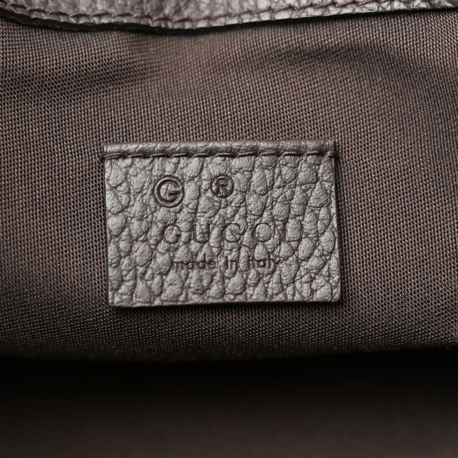 Gucci Monogram Dollar Calfskin O Drawstring Backpack Beige Ebony Testa di Moro Dark Chocolate 6 of 10