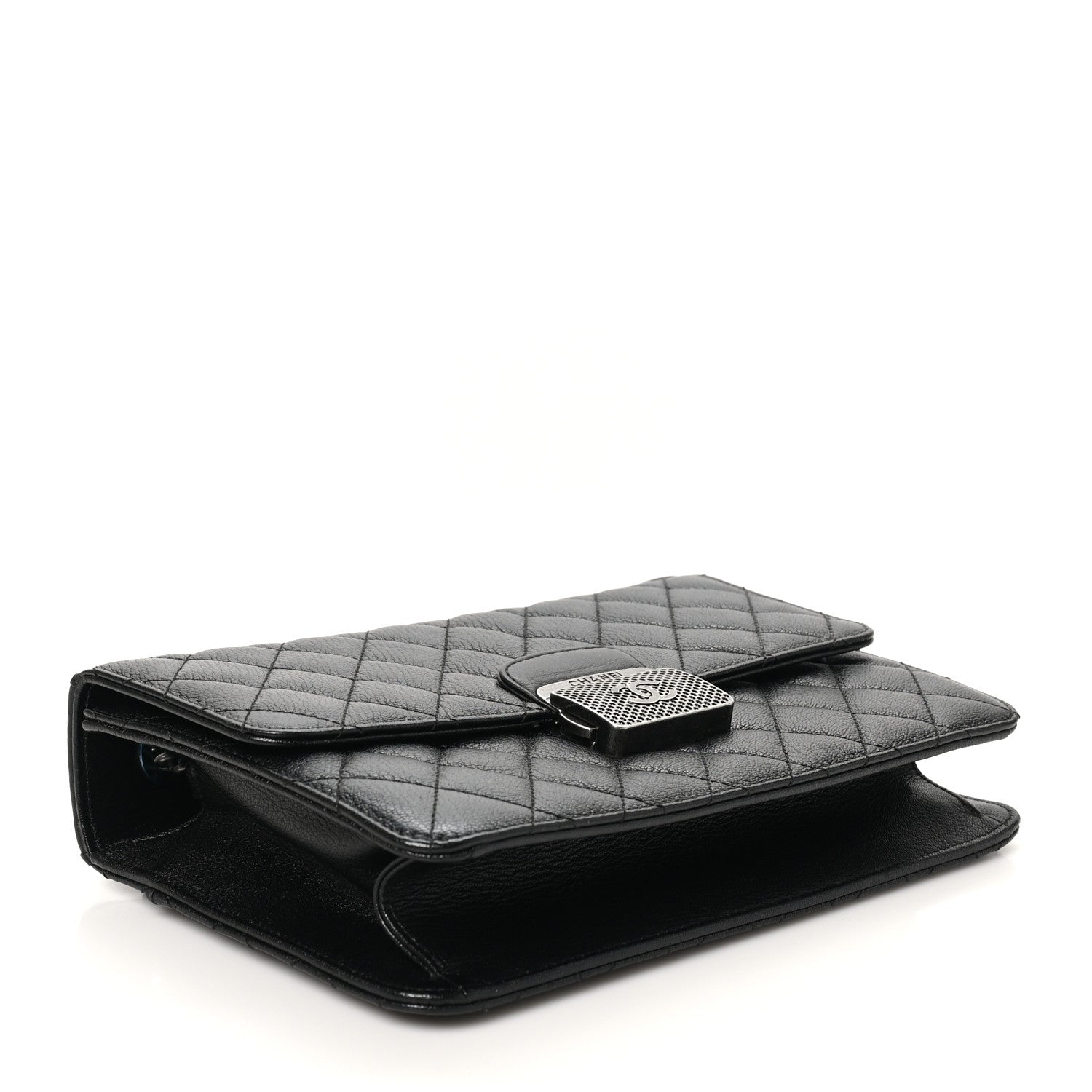 Chanel Goatskin Quilted Small CC University Top Handle Flap Black 4 of 10