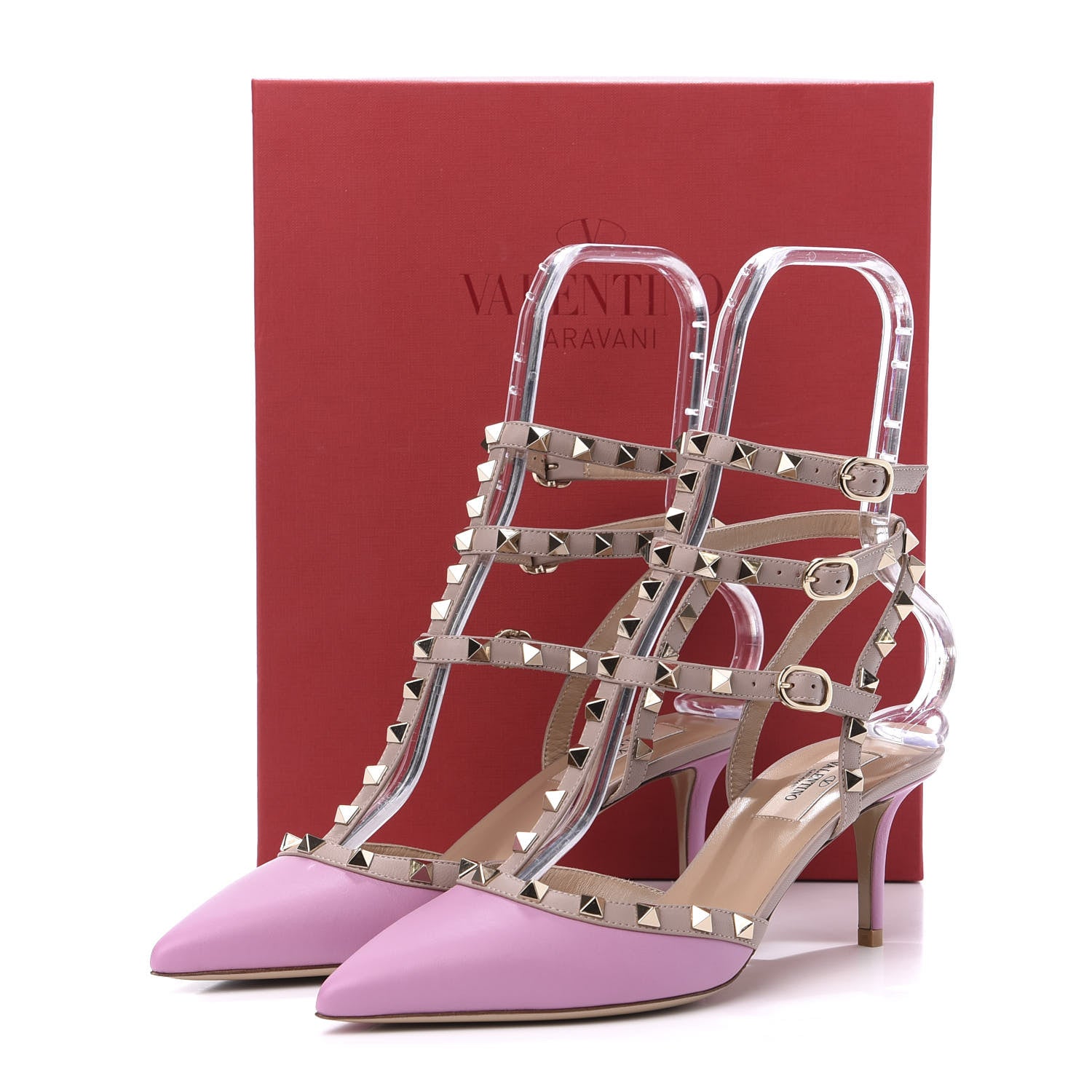 Valentino Garavani Nappa Rockstud Ankle Strap 65mm Pumps 39 Giacinto Poudre 9 of 9