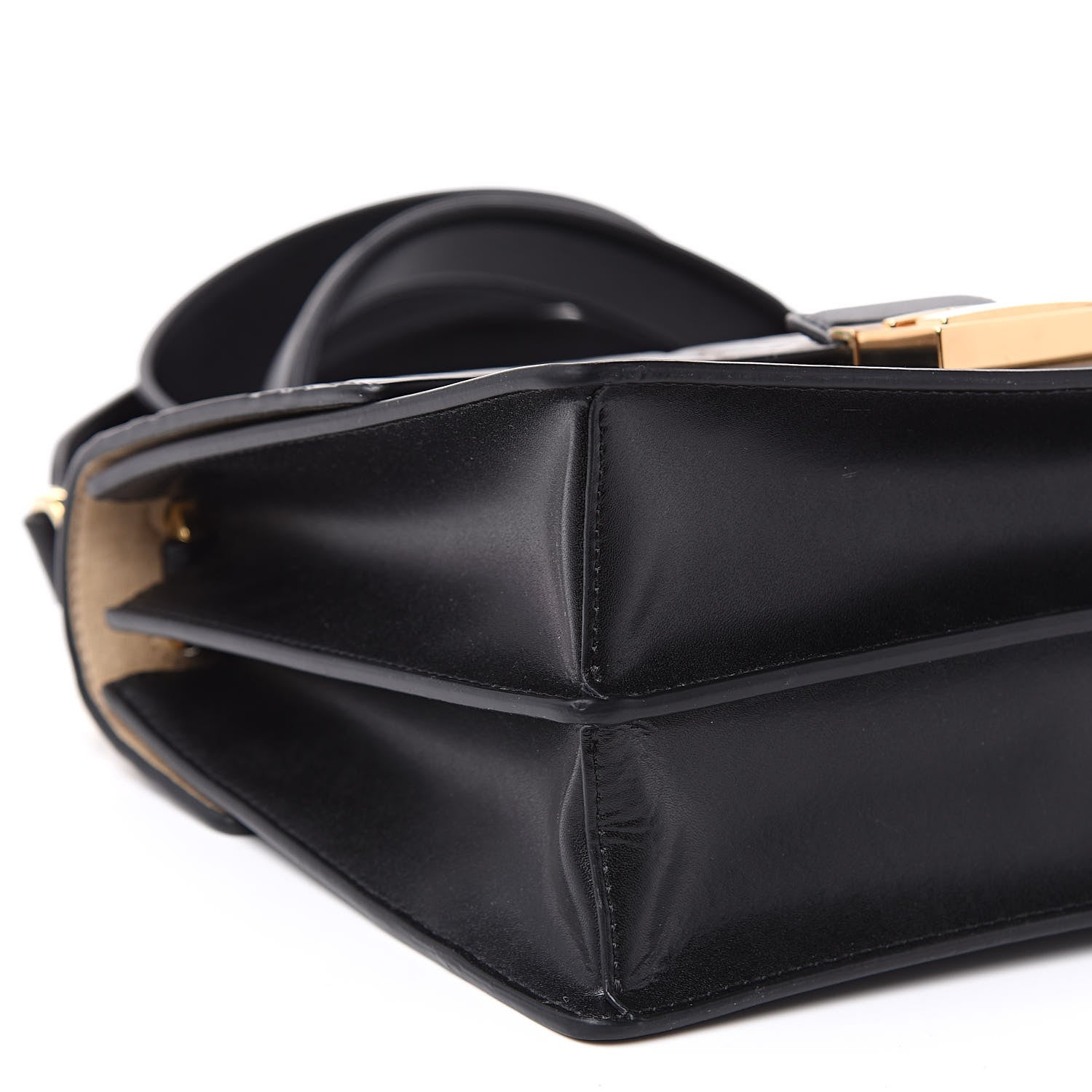 Fendi Vitello Liberty Bi-Color FF 1974 Embossed Kan U Shoulder Bag Black Maya 8 of 10