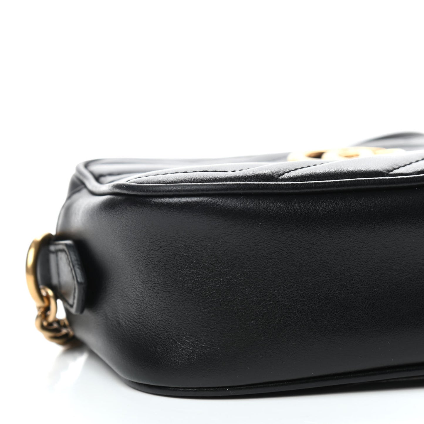 Calfskin Matelasse Mini GG Marmont Chain Shoulder Bag Black