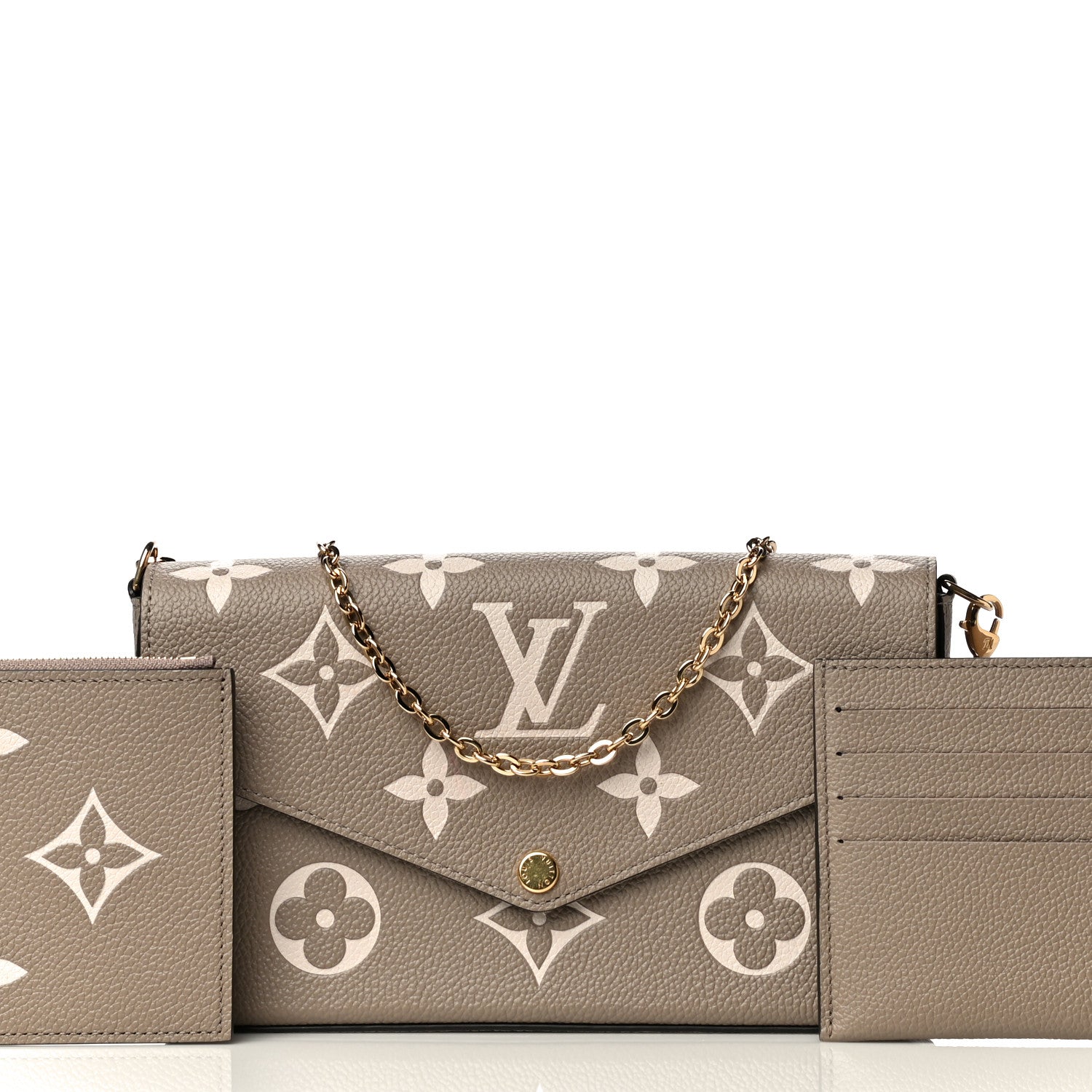 Louis Vuitton Empreinte Monogram Giant Felicie Pochette Tourterelle Creme 9 of 14
