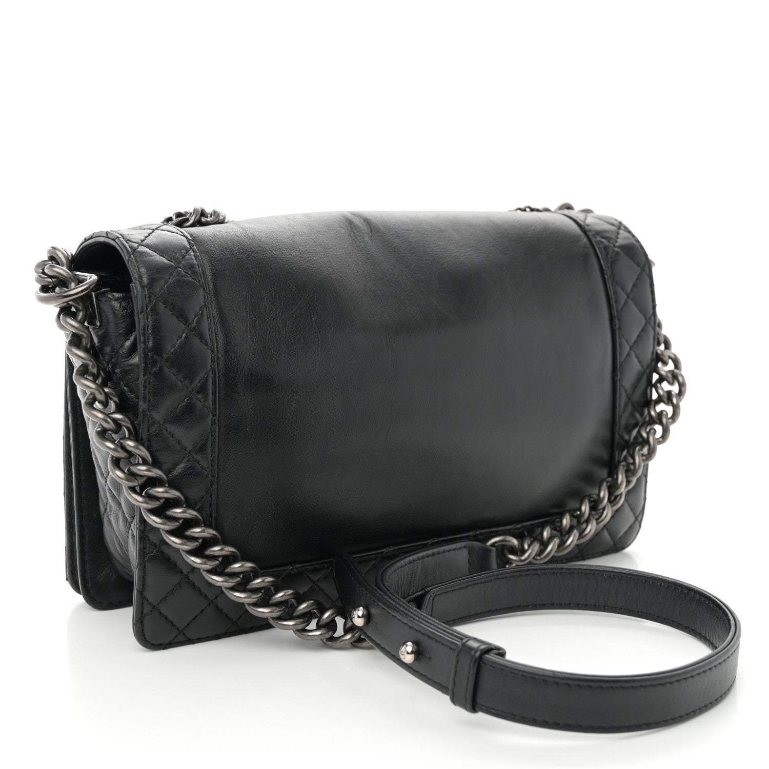 Chanel Calfskin Enchained New Medium Boy Flap Black 3 of 12